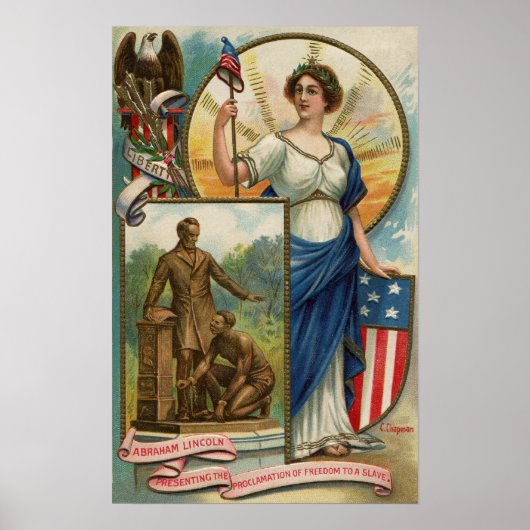 Poster Colombie avec Casquette phrygien, Bouclier & Aigle (Devant)