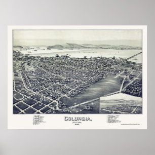 Poster Colombie, carte panoramique de PA - 1894