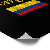 Poster Colombie Drapeau Colombien Vintage (Coin)