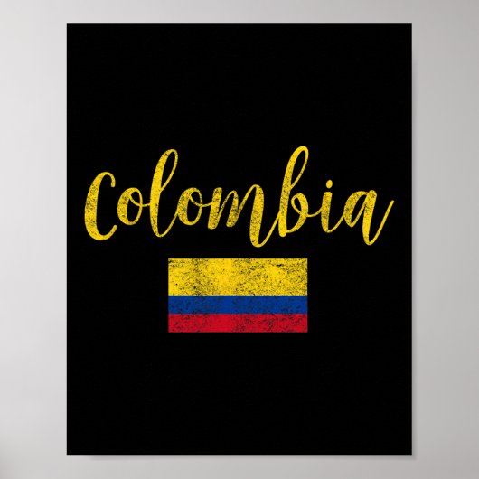 Poster Colombie Drapeau Colombien Vintage (Devant)