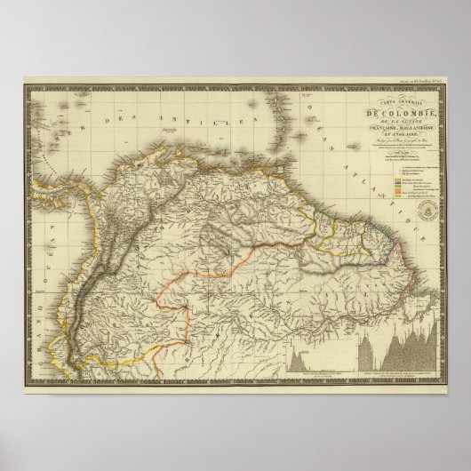 Poster Colombie, Guyane française (Devant)