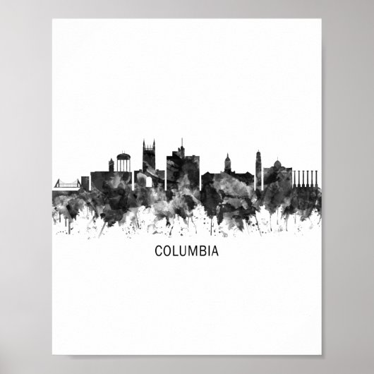 Poster Colombie Missouri Skyline BW (Devant)