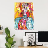 Poster COLOMBINA, DAME AVEC MASK Masquerade vénitienne (Bureau à domicile)