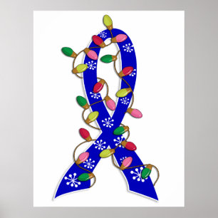 Poster Colon Cancer Feux de Noël Ruban