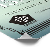 Poster Colonne le certificat d'anniversaire d'employé de  (Coin)