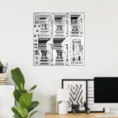 POSTER COLONNES ARCHITECTURALES DÉTAILS DE L'ARCHE 1728 (Bureau à domicile)