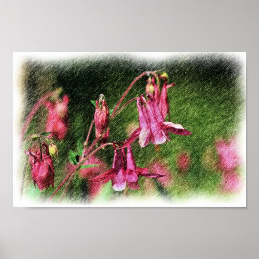 Poster Colonnes roses - Art Crayon couleur (Devant)