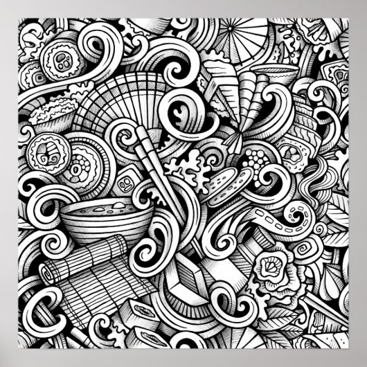 Poster Color It Japonais Art alimentaire (Devant)