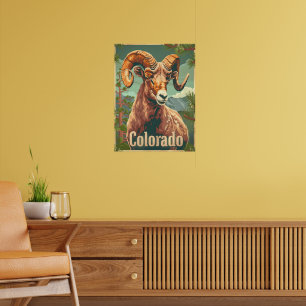 Poster Colorado Bighorn Sheep Vintage