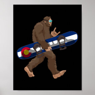 Poster Colorado Drapeau Snowboard Bigfoot Pour Snowboard
