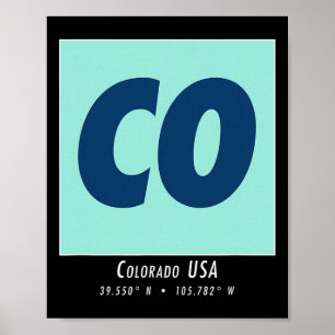 Poster Colorado Hiking And Skiing Co Montagne Vintage Spo
