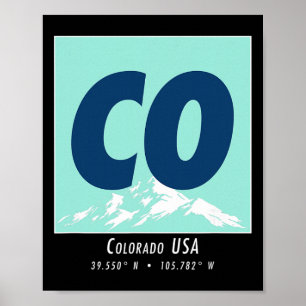 Poster Colorado Hiking And Skiing Co Montagne Vintage Spo