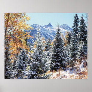 Poster Colorado, Montagnes de San Juan, Première neige