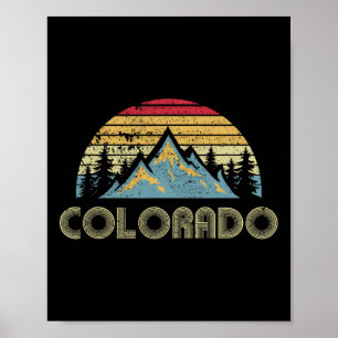 Poster Colorado - Montagnes Rétro Vintage Nature Randonné