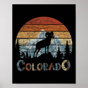 Poster Colorado Montagnes Rocheuses Rétro Camping De Ski