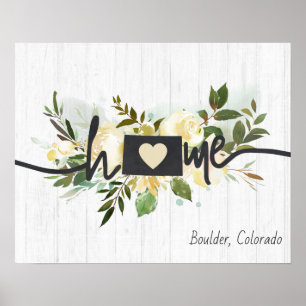 Poster Colorado Personnalisé Votre Ville Rustique