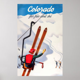 Poster Colorado pour plaisir et ski