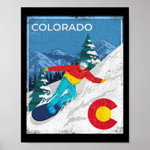 Poster Colorado - Snowboard hiver Snowboard Snowboa