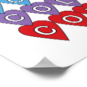 Poster Colorado US State Hearts coloré (Coin)