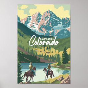 Poster Colorado USA Amérique Vintage célèbre Travel Place
