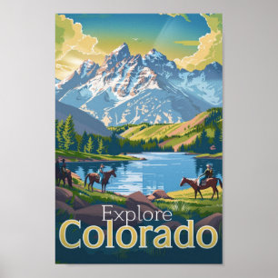 Poster Colorado USA Amérique Vintage célèbre Travel Place