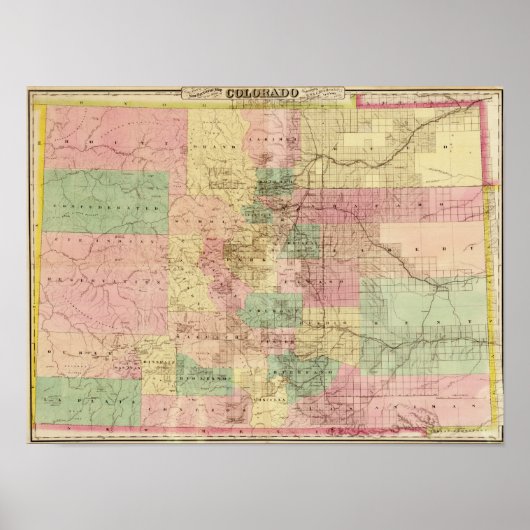 Poster ColoradoCarte panoramiqueColorado (Devant)