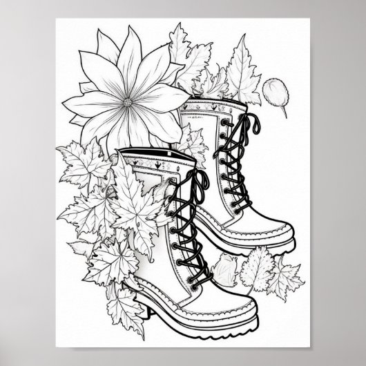 Poster Coloration pour adultes automne/automne (Devant)