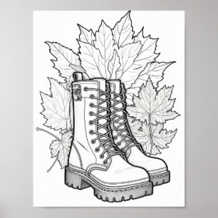 Poster Coloration pour adultes automne/automne