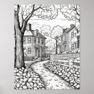Poster Coloration pour adultes automne/automne