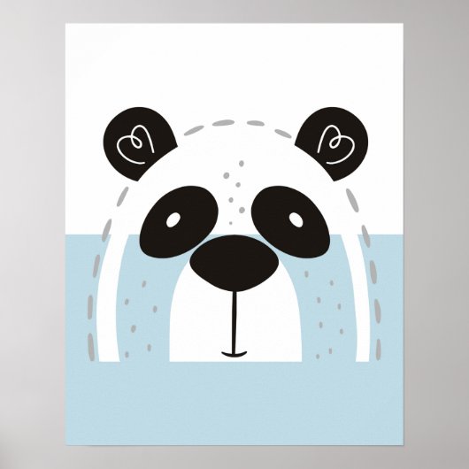 Poster Colorbloc de face Panda Cute (Devant)