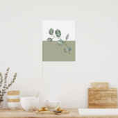 Poster Colorblock Eucalyptus moderne (Cuisine)