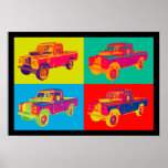 Poster Coloré 1971 Land Rover Pickup Truck Pop Art<br><div class="desc">Coloré 1971 Land Rover Pickup Truck image pop art moderne.</div>
