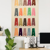 Poster Coloré A (Bureau à domicile)