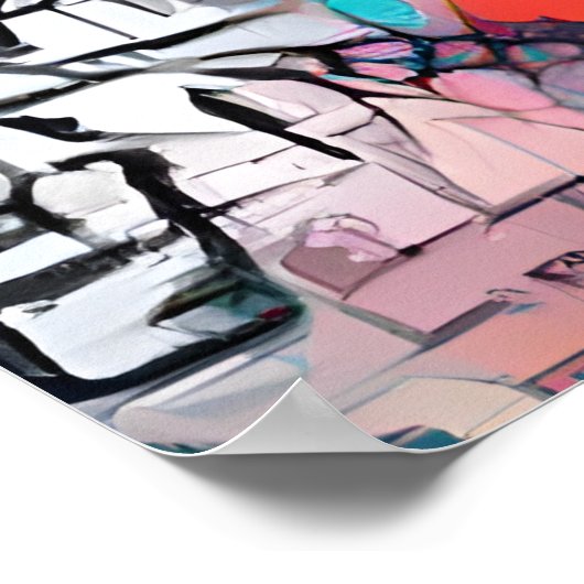 Poster coloré Abstrait ananas (Coin)