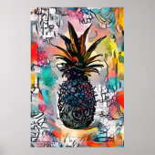Poster coloré Abstrait ananas (Devant)