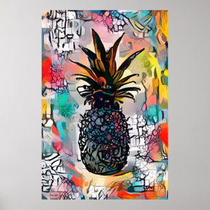 Poster coloré Abstrait ananas