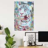 Poster coloré Abstrait Cheetah (Bureau à domicile)