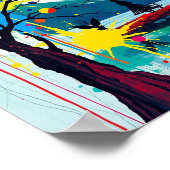 Poster coloré Abstrait d'un arbre (Coin)