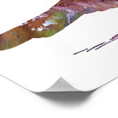 Poster Coloré abstrait Tétras silhouette (Coin)