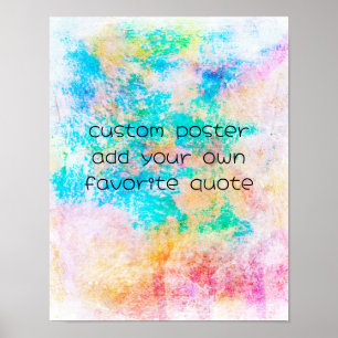 Poster coloré amusant ajouter texte turquoise art gras pe