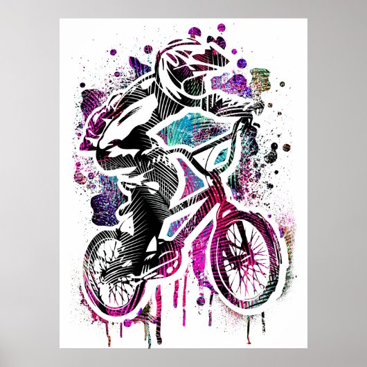 Poster Coloré Bmx - Vélo Bmx - Retro (Devant)