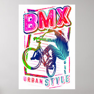 Poster coloré Bmx - Vélo Bmx - Urbain