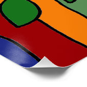 Poster coloré Chameleon Art Abstrait (Coin)
