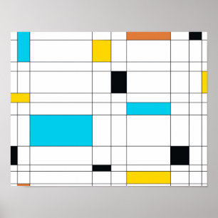 Poster Coloré, cool, tendance, art d'illustration moderne