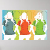 Poster coloré de trois femmes (Devant)