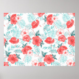 Poster Coloré dessiné à la main motif tropical avec h bri