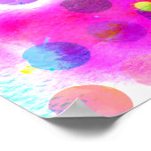 Poster coloré éclaboussures d'aquarelle pois (Coin)