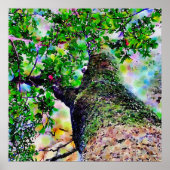 Poster coloré en aquarelle "Tree Hug" (Devant)