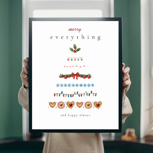 Poster Coloré Fête moderne Arbre de Noël