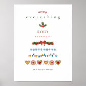 Poster Coloré Fête moderne Arbre de Noël (Devant)